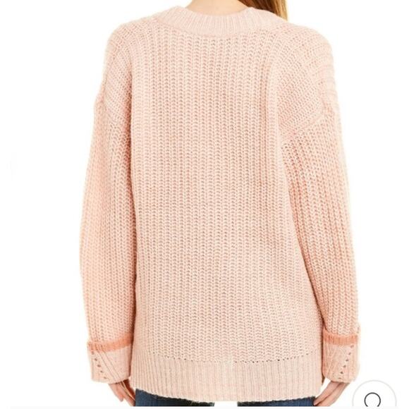 JOIE Nebi Marled Alpaca Wool Blend Pink V-Neck Sweater // S - Picture 2 of 11